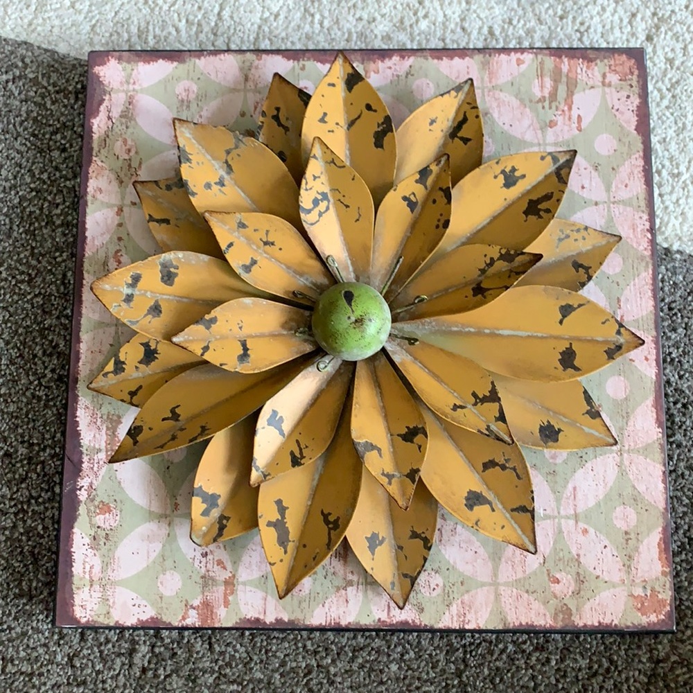Metal flower wall art